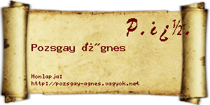 Pozsgay Ágnes névjegykártya